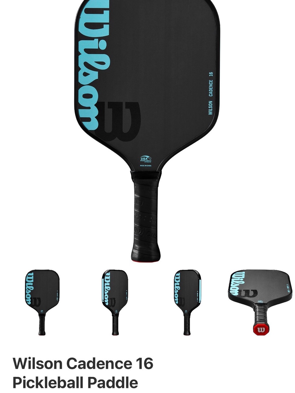 Wilson Cadence Pro Pickleball Paddle – Black with Light Blue Accents